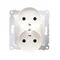Double earthed plug socket for nature frames 230V, cream