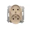 Double earthed plug socket for nature frames 230V, cream