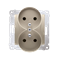 Double earthed plug socket for nature frames 230V, gold metallic