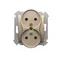 Double earthed plug socket for nature frames 230V, gold metallic
