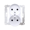 Double earthed plug socket for nature frames 230V, white