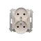 Double earthed plug socket for nature frames 230V, white