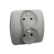 Double earthed plug socket with phase invariance function 16A 230V silver (metallic)
