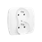 Double earthed plug socket with phase invariance function 16A 230V white