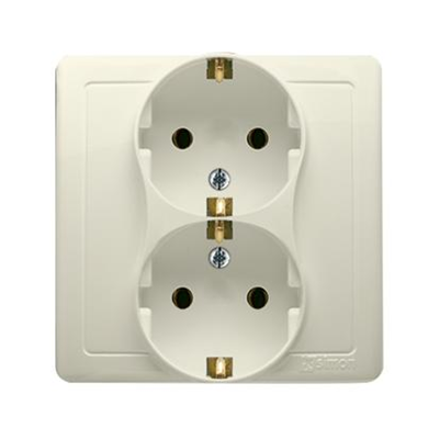 Double earthed Schuko socket outlet beige