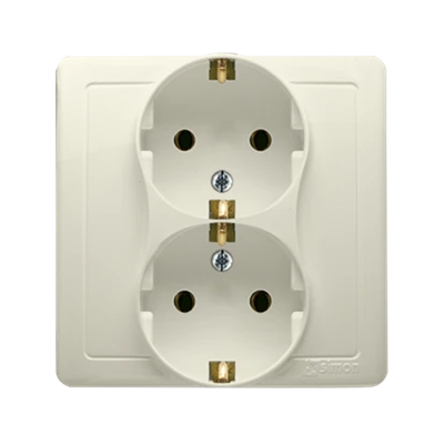Double earthed Schuko socket outlet beige