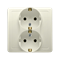 Double earthed Schuko socket outlet beige