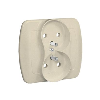 Double earthed socket 16A 230V beige