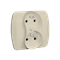 Double earthed socket-outlet, phase invariant, 16A, 230V, screw terminals, beige