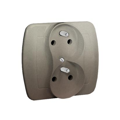 Double earthed socket outlet, phase invariant, 16A, 230V, screw terminals, satin (metallic)