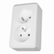 Double earthed socket, white