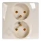 Double electric socket, cream color