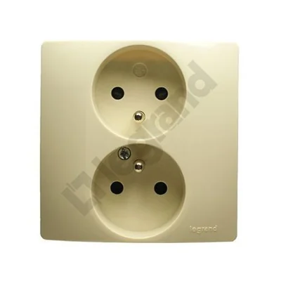 Double electric socket, cream color