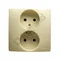 Double electric socket, cream color