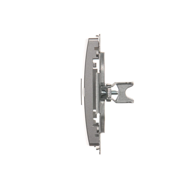 Double flat cover for data communication sockets on Keystone. Mounting with feet or screws, inox (metallic)