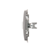 Double flat cover for data communication sockets on Keystone. Mounting with feet or screws, inox (metallic)