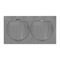 Double flush-mounted socket French type IP55 stainless steel