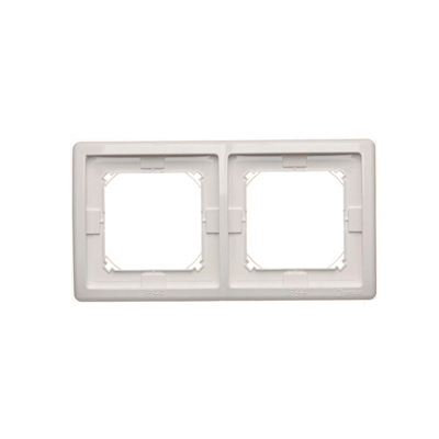 Double frame for splash-proof version IP44 with a set of gaskets, white