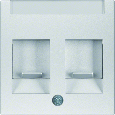 Double front plate with sliders protecting against dust with a description field - Alu mat