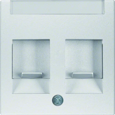 Double front plate with sliders protecting against dust with a description field - Alu mat