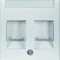 Double front plate with sliders protecting against dust with a description field - Alu mat