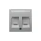 Double front plate with sliders protecting against dust with a description field - Alu mat
