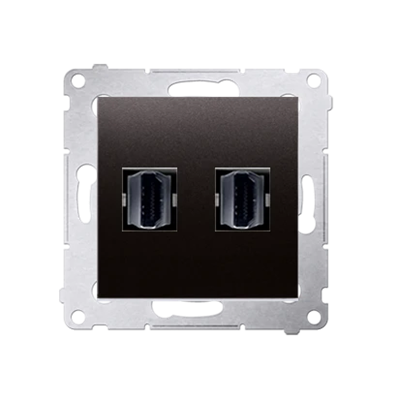 Double HDMI socket (module) anthracite metallic