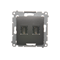 Double HDMI socket (module) anthracite metallic