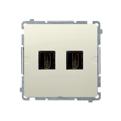 Double HDMI socket (module) beige