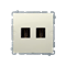 Double HDMI socket (module) beige