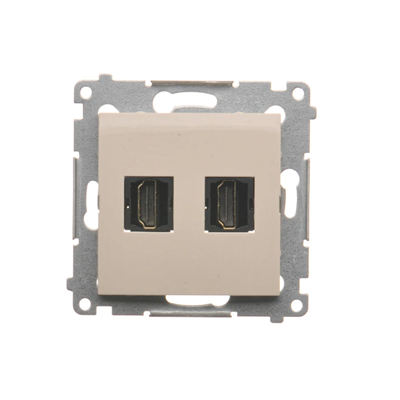 Double HDMI socket (module) cream