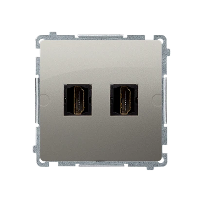 Double HDMI socket (module) metallic satin