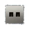 Double HDMI socket (module) metallic satin