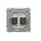 Double HDMI socket (module) metallic stainless steel