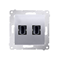 Double HDMI socket (module) silver metallic