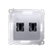Double HDMI socket (module) silver metallic