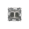 Double HDMI socket (module) silver metallic
