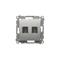 Double HDMI socket (module) silver metallic