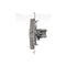 Double HDMI socket (module) silver metallic