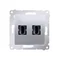 Double HDMI socket (module) silver metallic