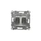 Double HDMI socket (module) silver metallic