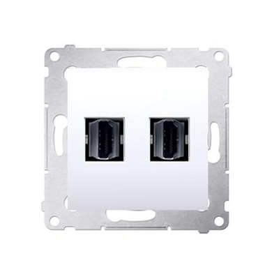 Double HDMI socket (module) white