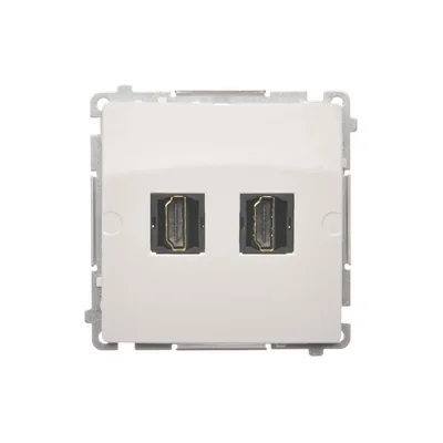 Double HDMI socket (module) white
