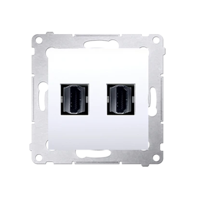 Double HDMI socket (module) white