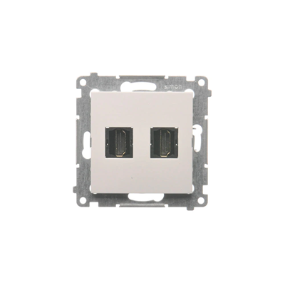 Double HDMI socket (module) white