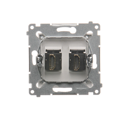 Double HDMI socket (module) white