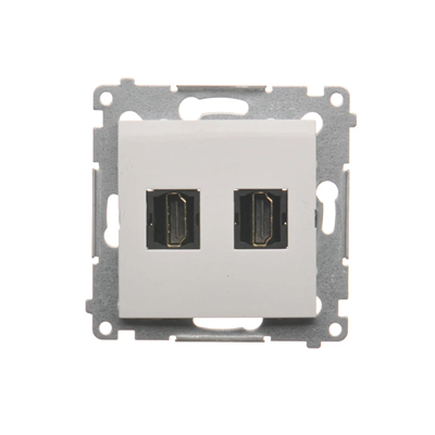 Double HDMI socket (module) white