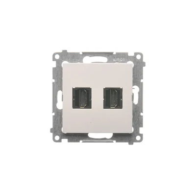 Double HDMI socket (module) white