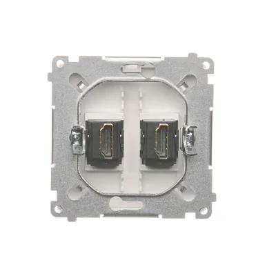 Double HDMI socket (module) white