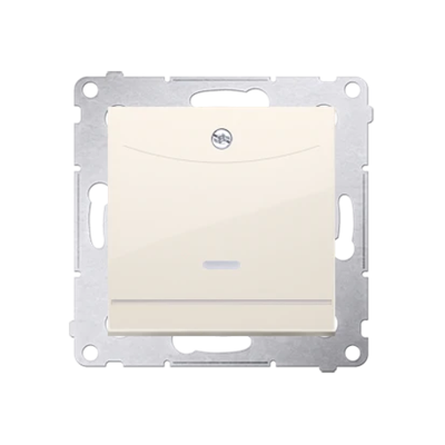 Double hotel switch -2Z with backlight. Rated current 10A (module) cream